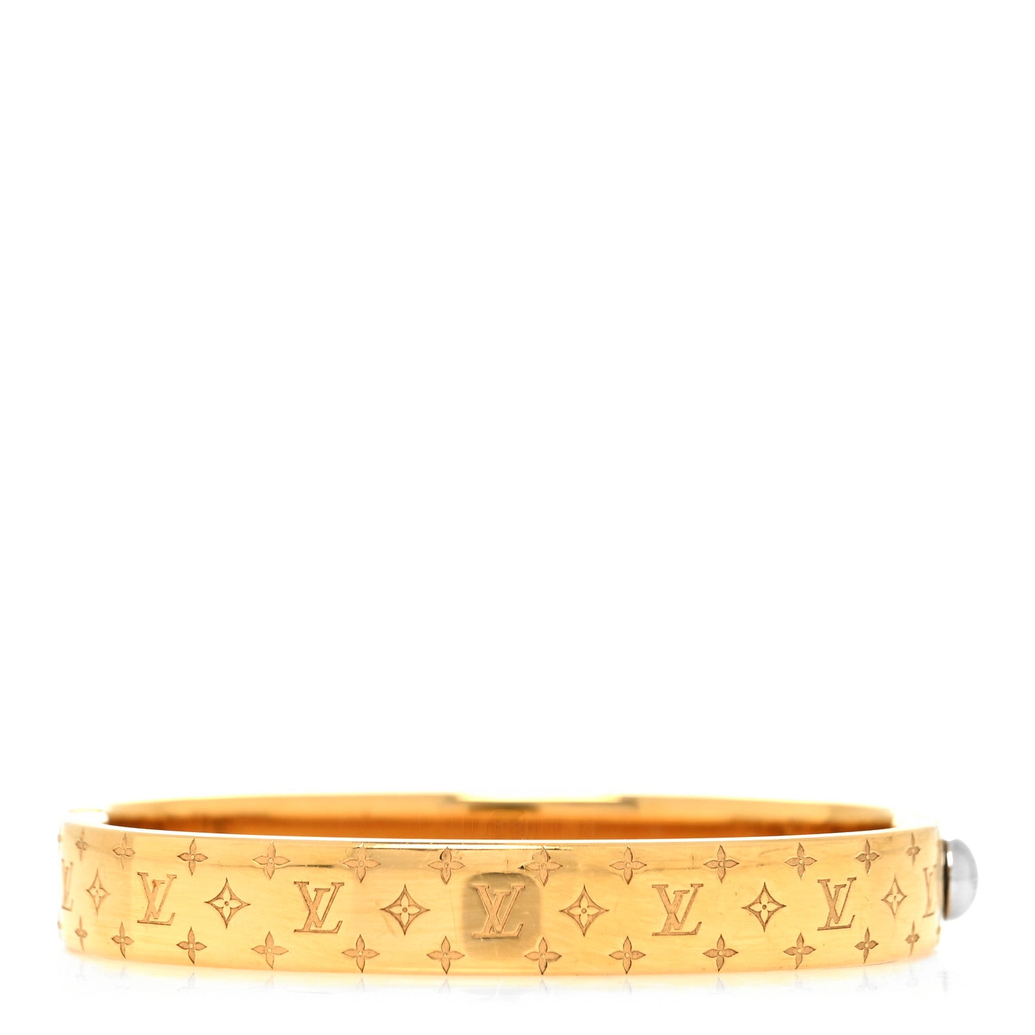 Louis Vuitton Brass Monogram Nanogram Cuff M Gold 3 of 7