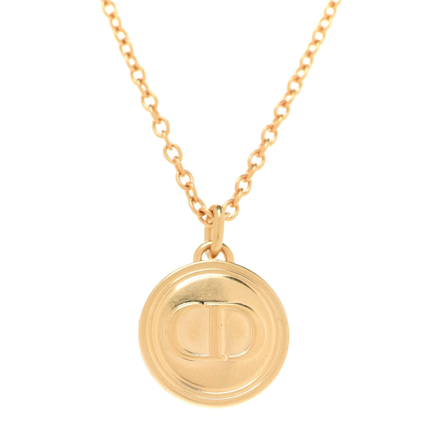 Christian Dior Metal CD Logo Necklace Gold 4 of 6