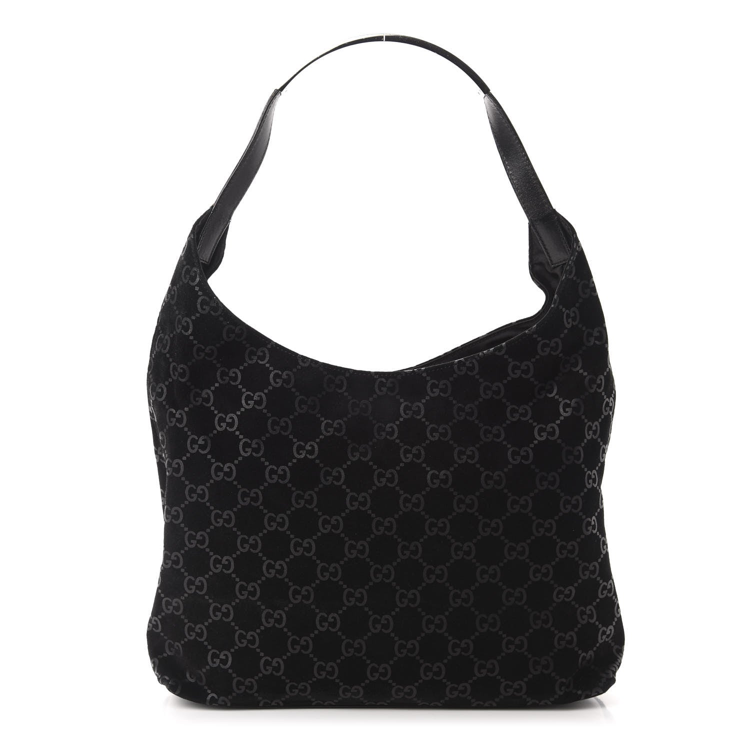 Gucci Suede Monogram Hobo Black 1 of 14