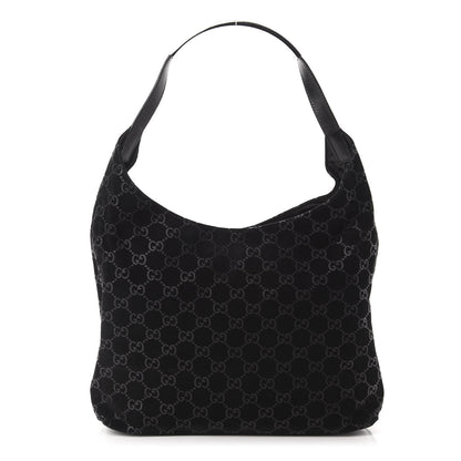 Gucci Suede Monogram Hobo Black 1 of 14