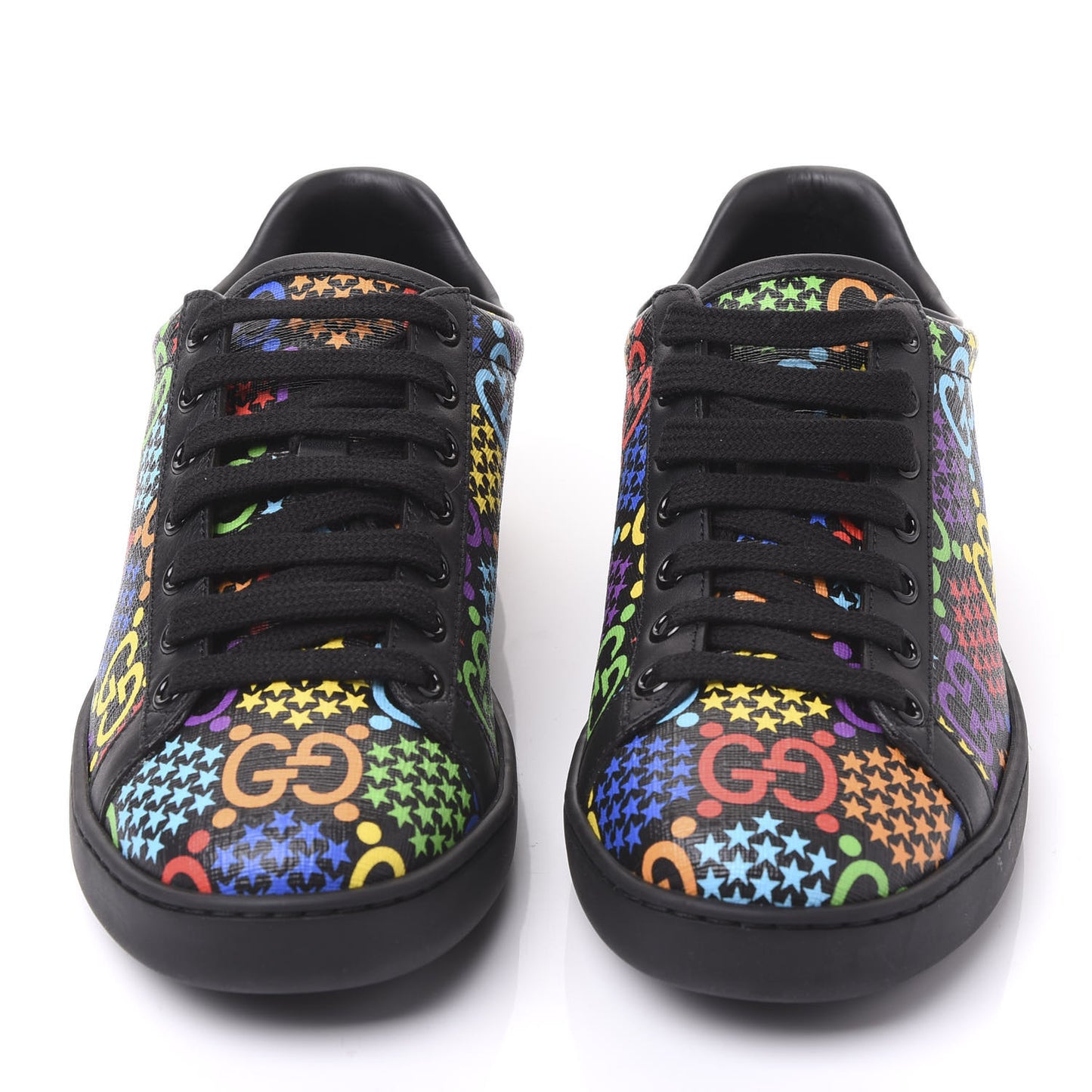GG Supreme Monogram Psychedelic Sneakers 37 Black Multicolor