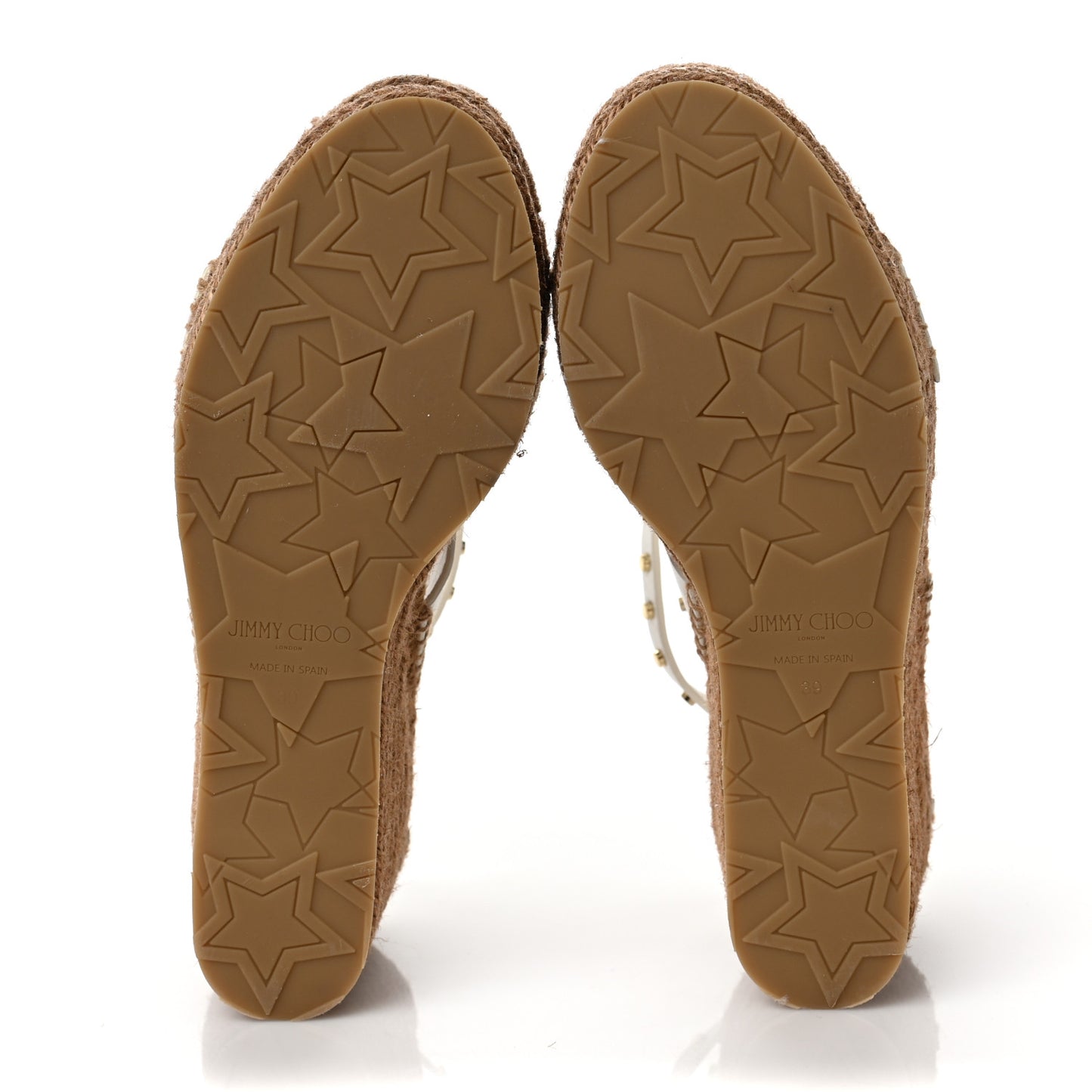Calfskin Studded Danica 80 Espadrille Wedge Sandals 39 White