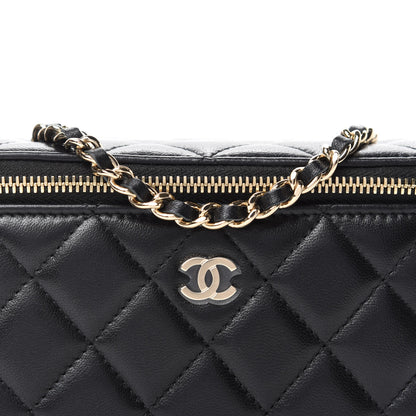 Chanel Lambskin Quilted Small Vanity Case With Chain Black 10 of 10