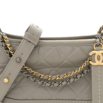 Chanel Aged Calfskin Quilted Small Gabrielle Hobo Grey 8 of 14