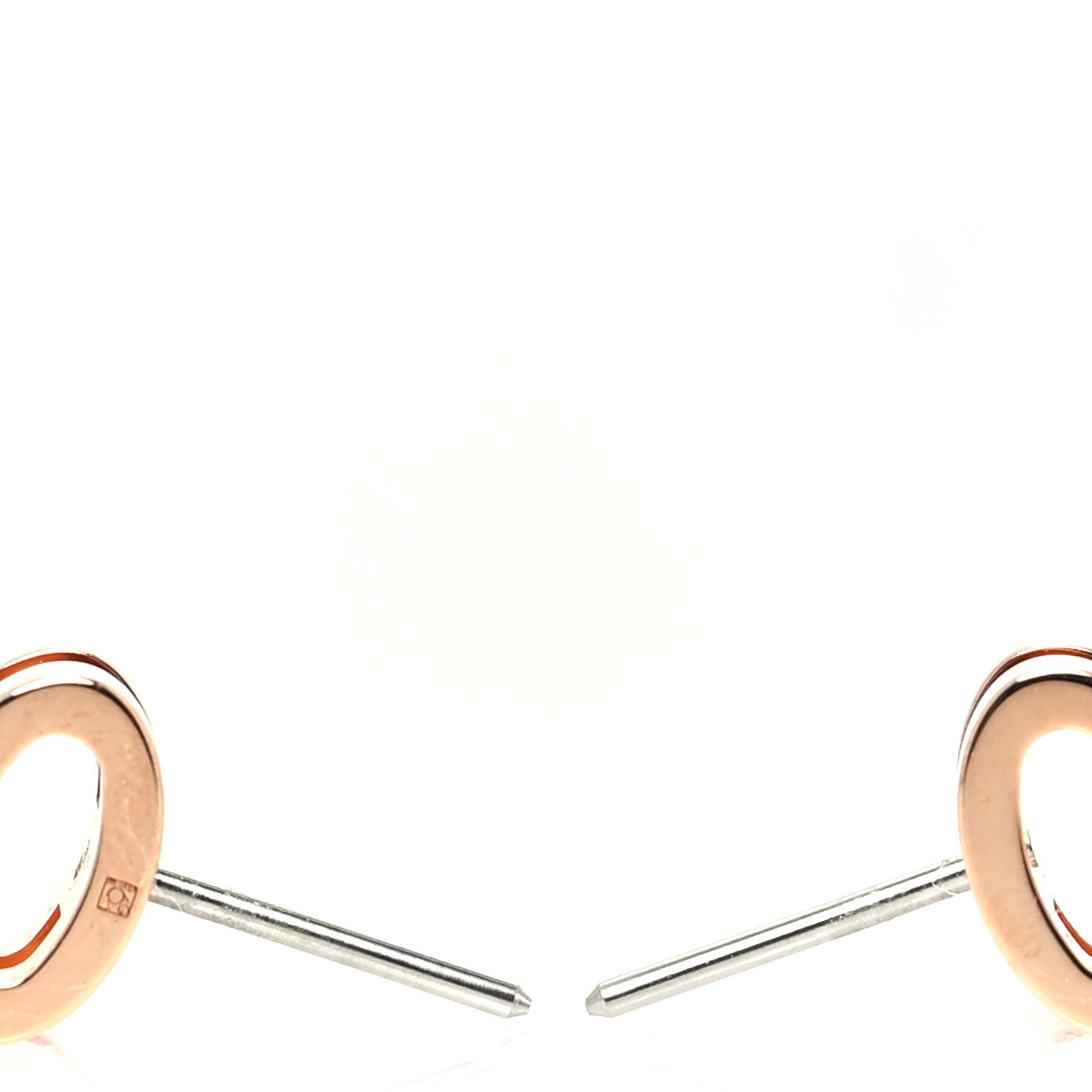 Hermes Rose Gold Lacquered Mini Pop H Earrings Vert Fizz 3 of 6