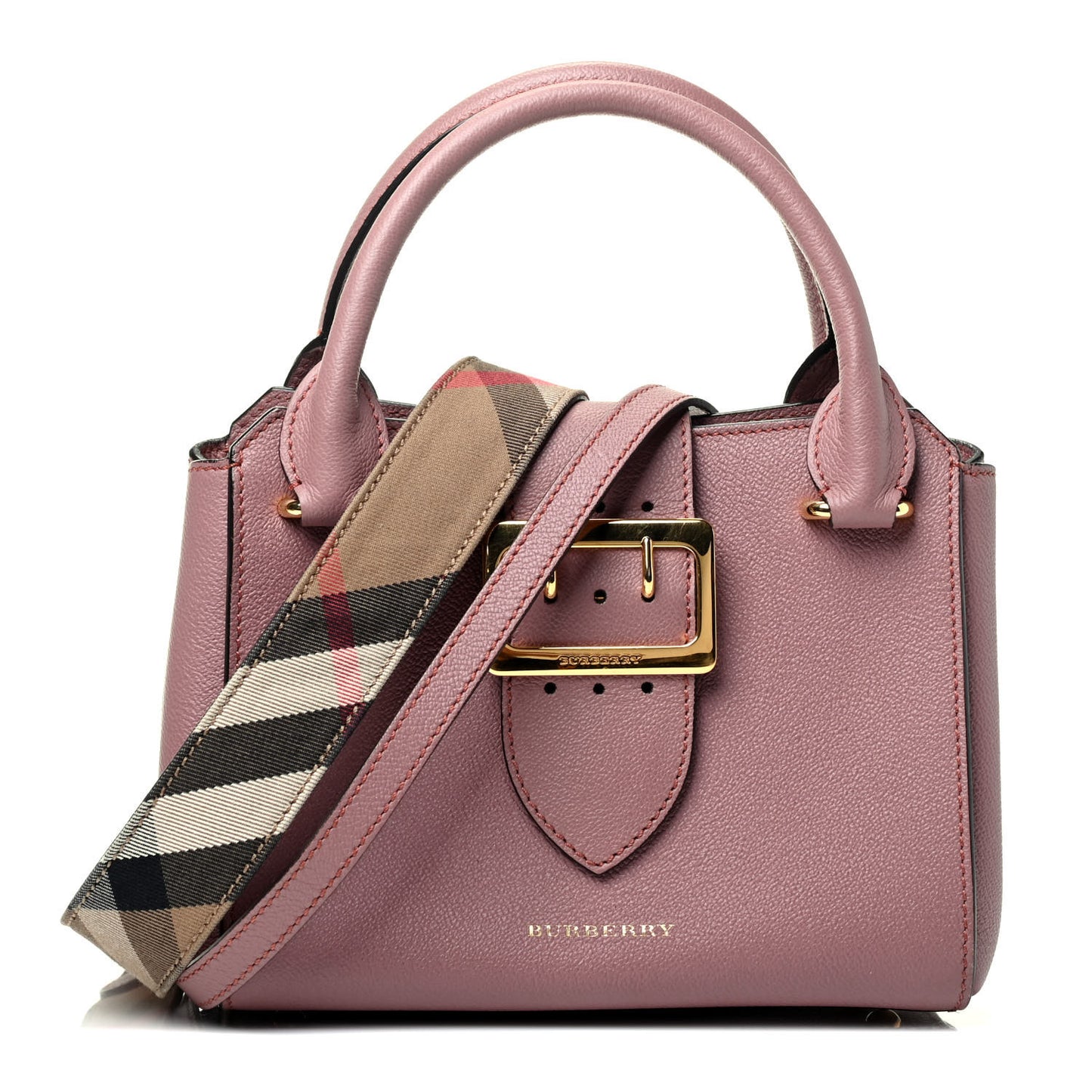 Soft Grain Calfskin Small Buckle Tote Dusty Pink