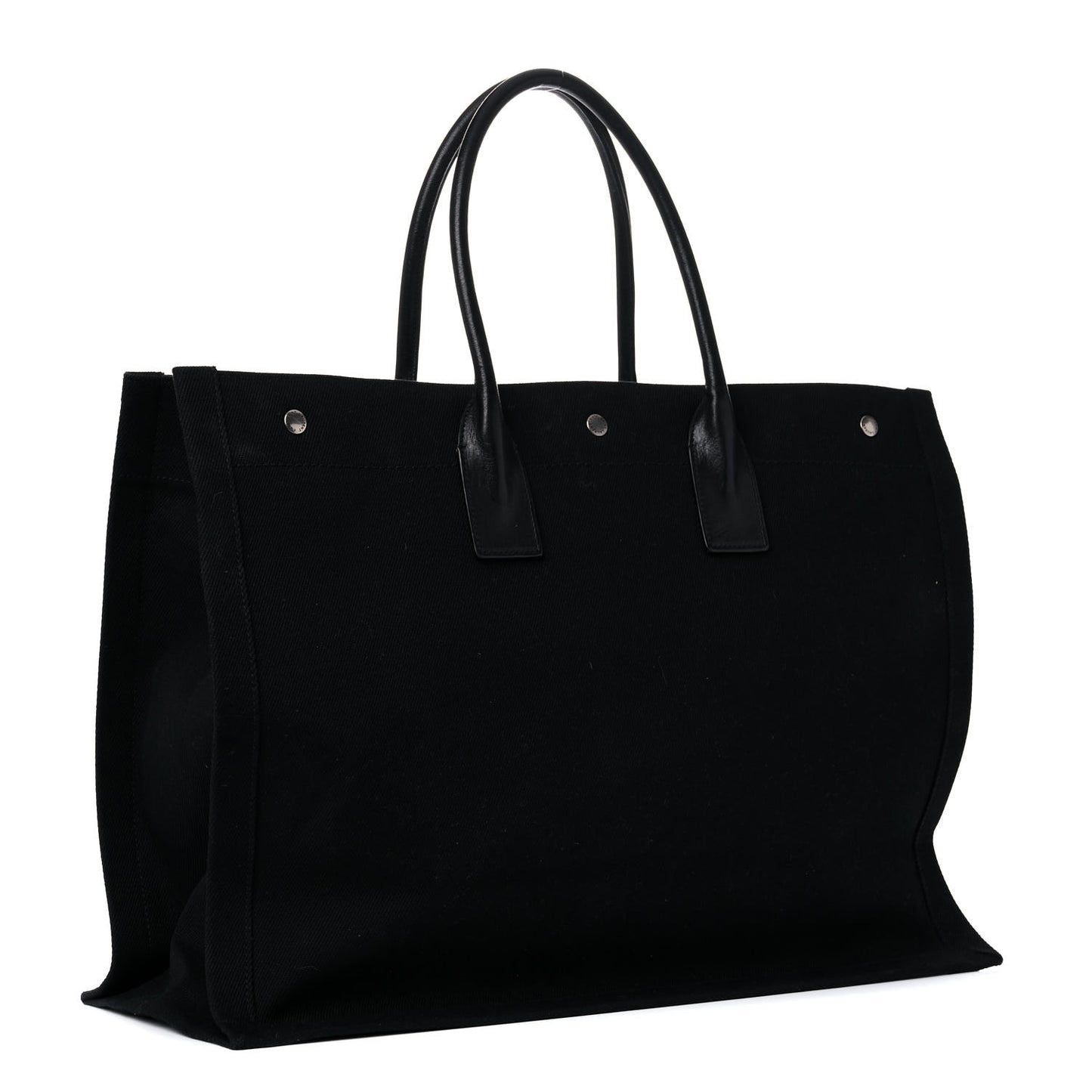 Linen Calfskin Rive Gauche Tote Black