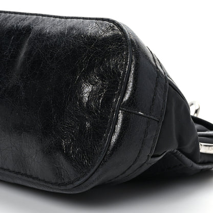 Prada Glace Calf Tessuto Nylon Shoulder Bag Black 7 of 7