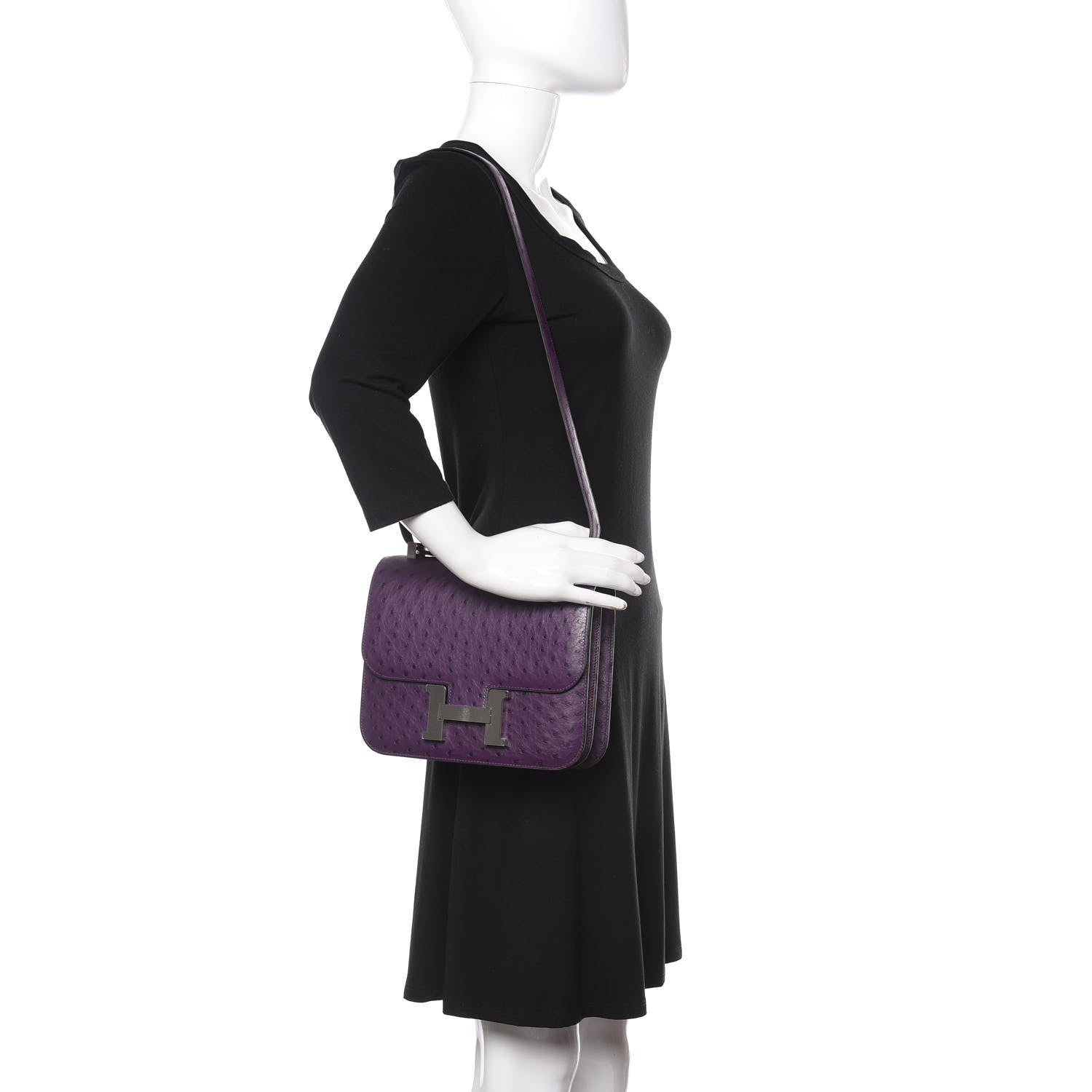 Hermes Ostrich Constance 24 Violine 2 of 11