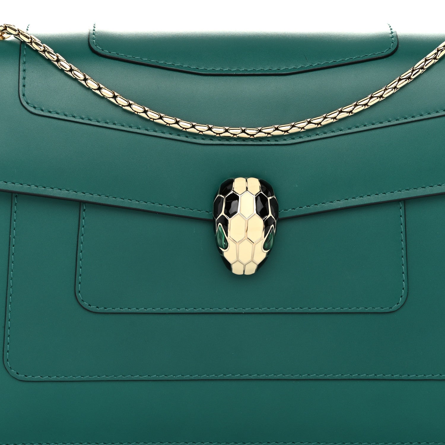 Bulgari Calfskin Serpenti Forever Shoulder Bag Emerald Green 9 of 11