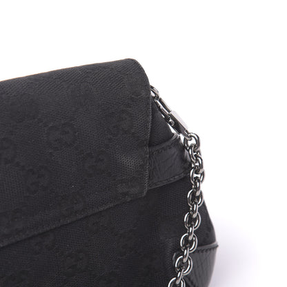 Gucci Monogram Horsebit Chain Clutch Black 11 of 13