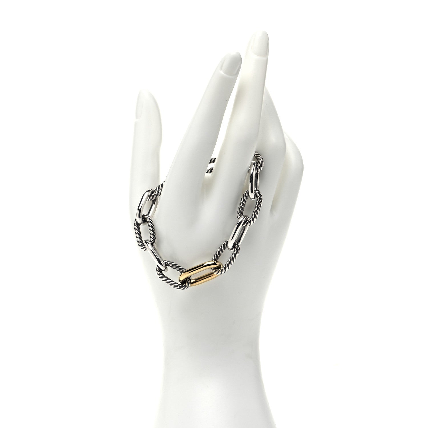 David Yurman Sterling Silver 18K Yellow Gold 11mm Madison Chain Bracelet 2 of 4