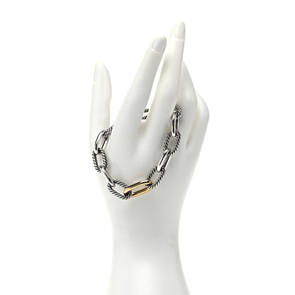 David Yurman Sterling Silver 18K Yellow Gold 11mm Madison Chain Bracelet 2 of 4