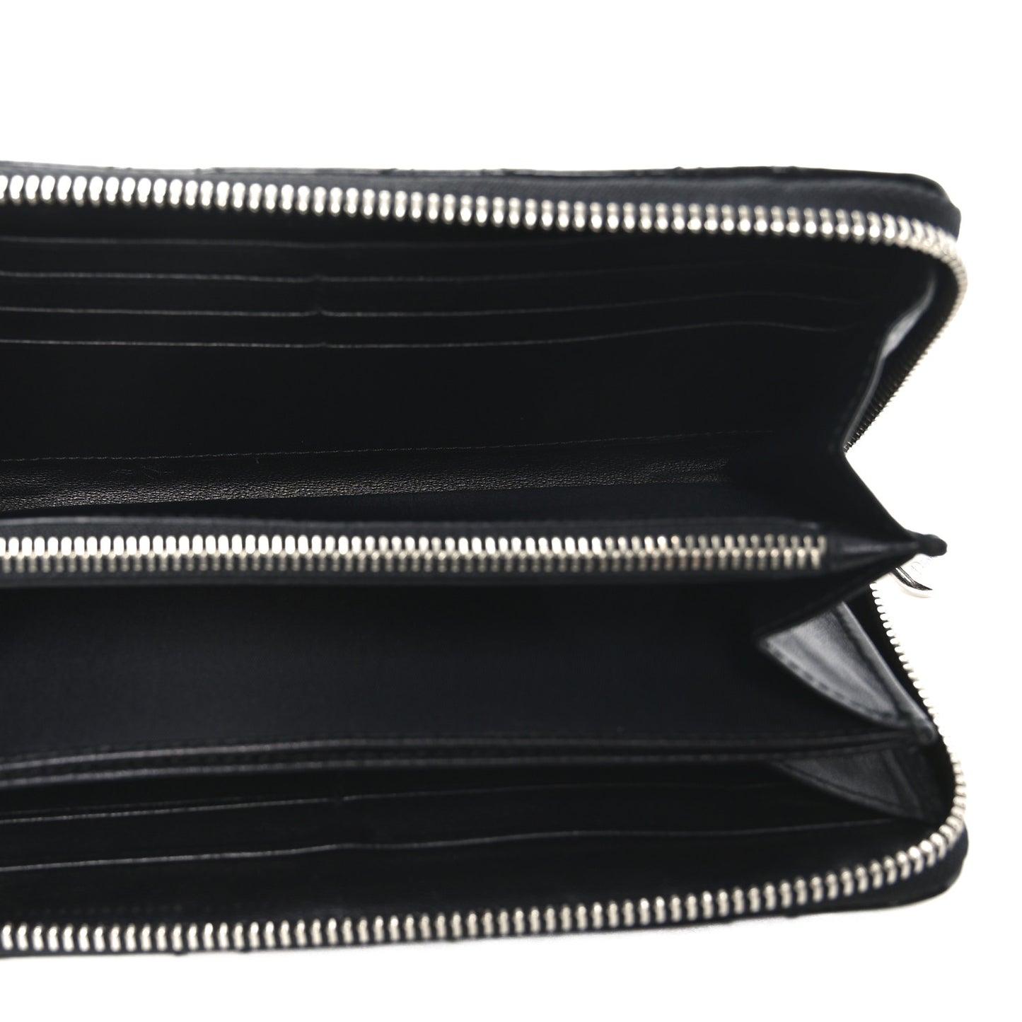 Patent Cannage Lady Dior Continental Zip Wallet Black
