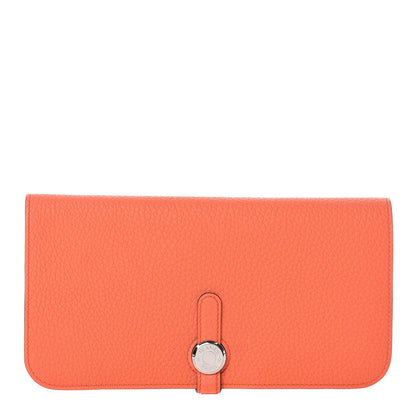 Hermes Togo Dogon Recto Verso Wallet Orange Poppy Rose Candy 1 of 10