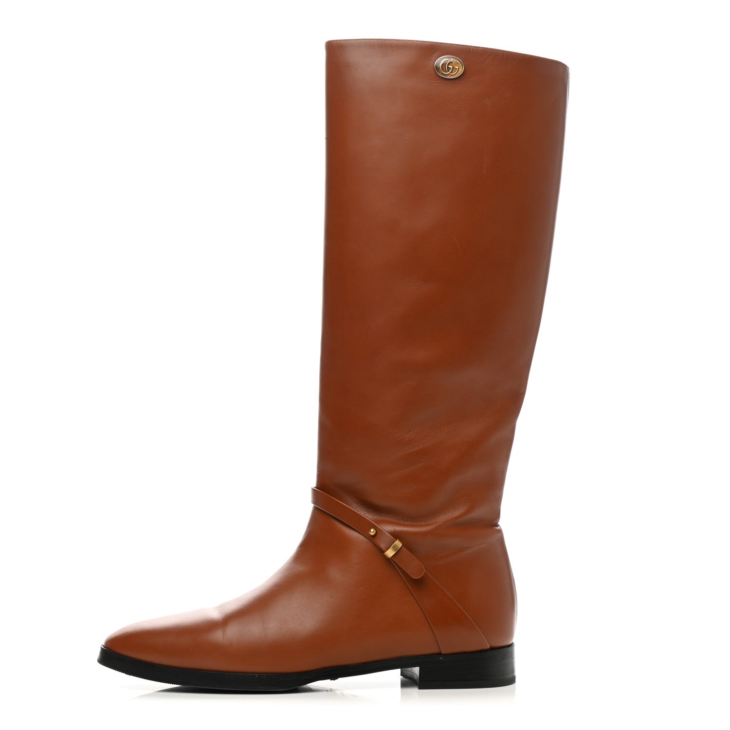 Gucci Calfskin Rosie Tall Riding Boots 40 Brown Papaya 1 of 13