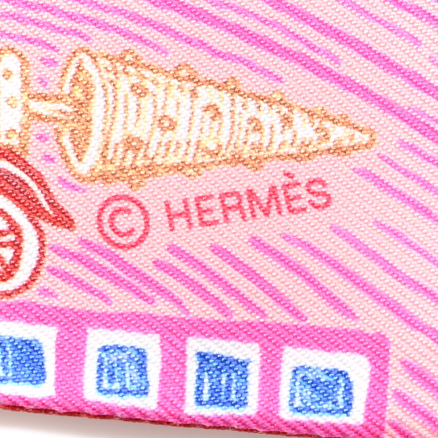 Hermes Silk Super Silk Quest Twilly Rose Vif Bleu Vert Amande 3 of 5