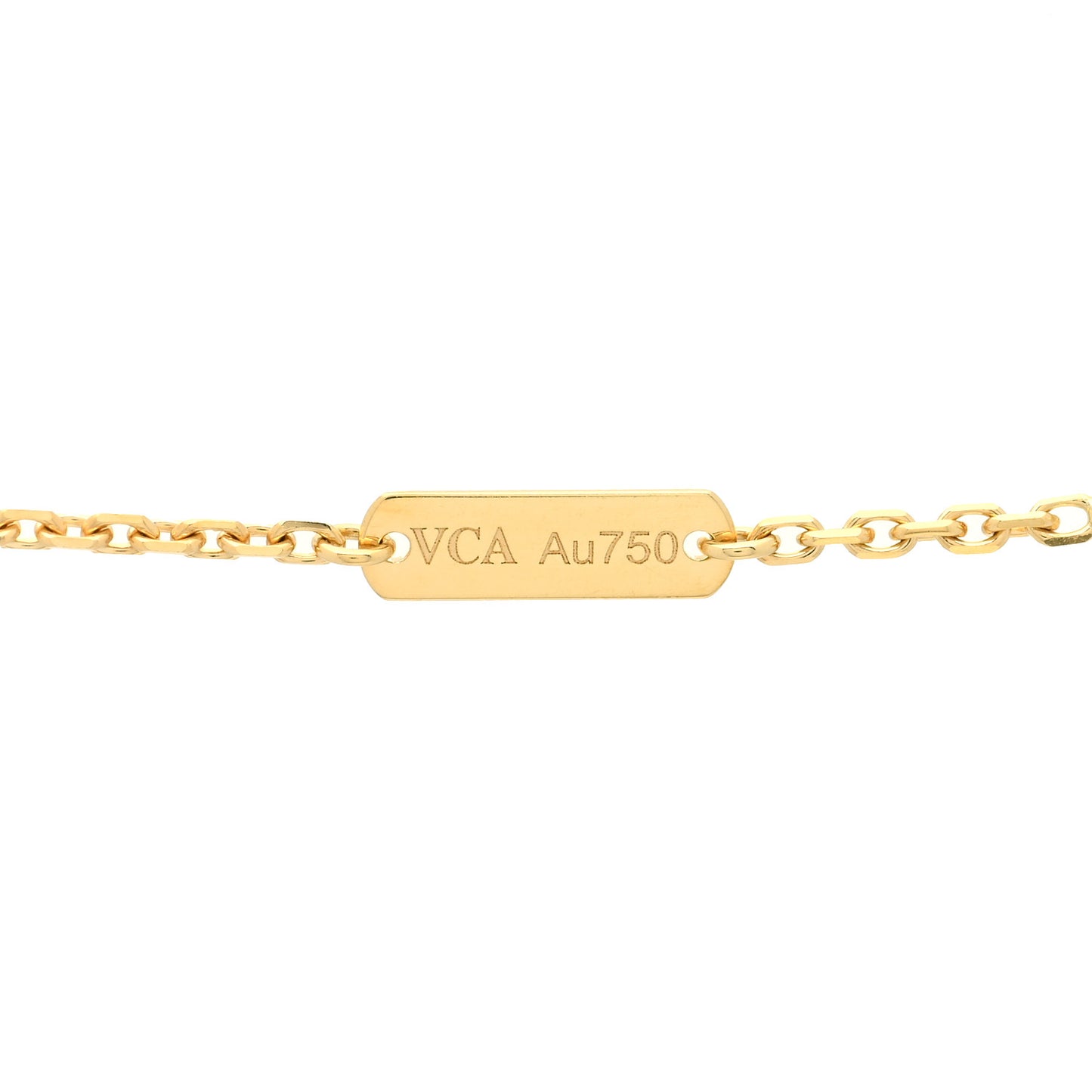 18K Yellow Gold Guilloche Vintage Alhambra Pendant Necklace