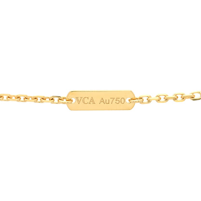 Van Cleef & Arpels 18K Yellow Gold Guilloche Vintage Alhambra Pendant Necklace 5 of 6