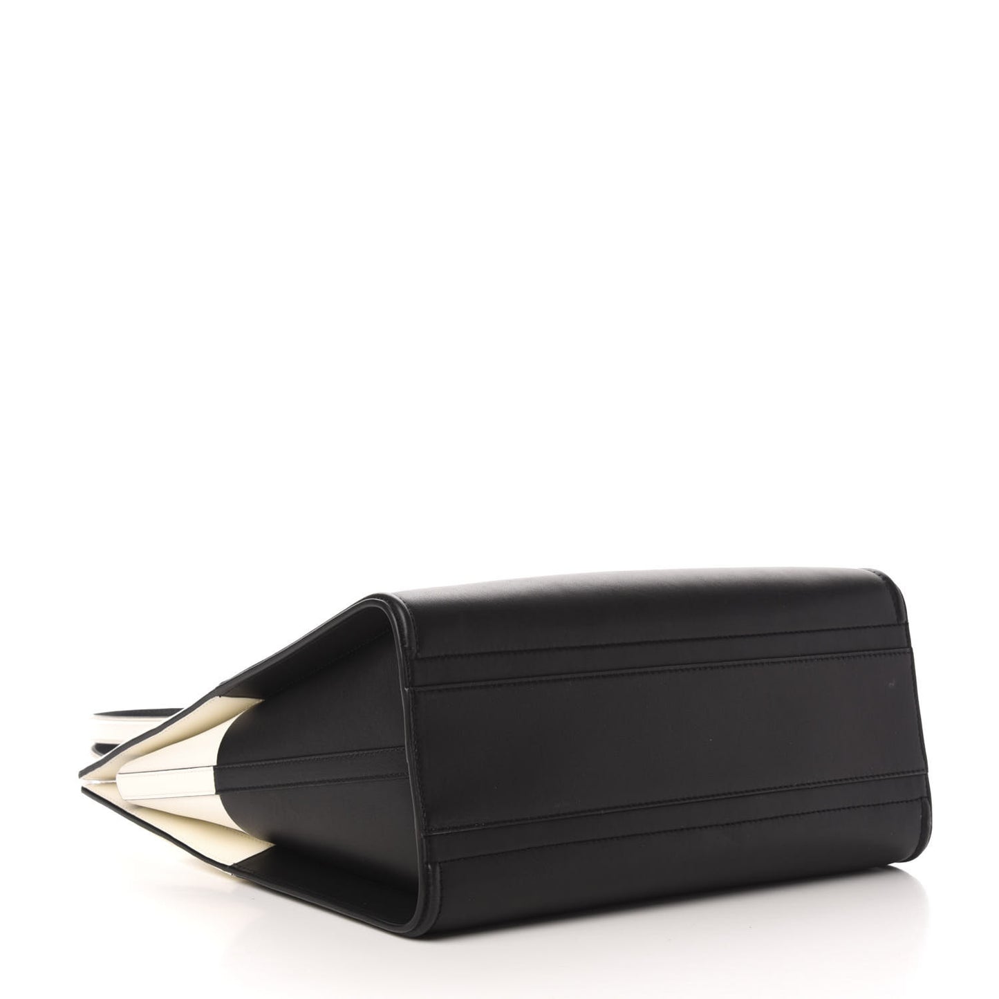 Calfskin The Tall Story Shoulder Bag Black White