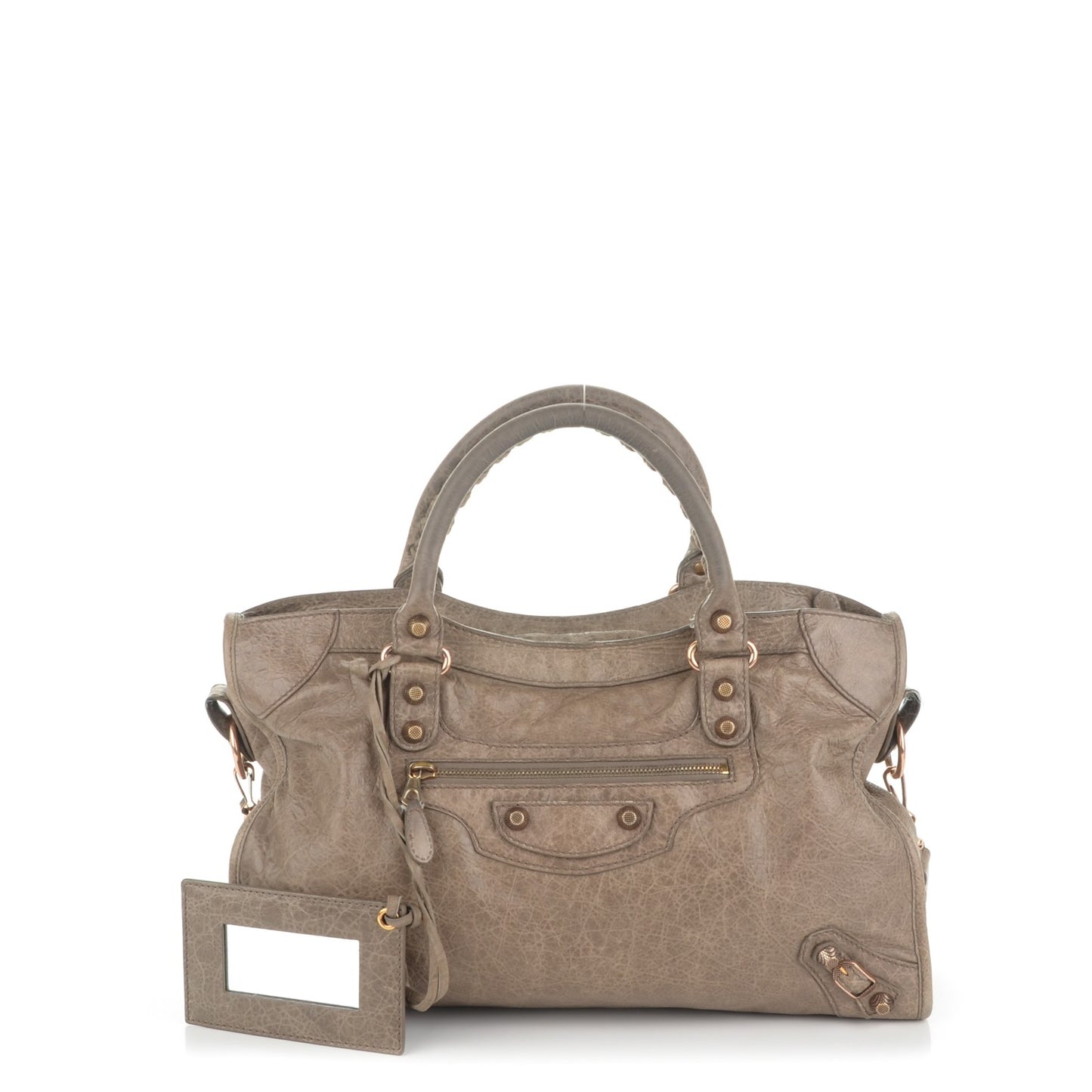 Agneau Giant 12 Rose Gold Hardware City Gris Poivre