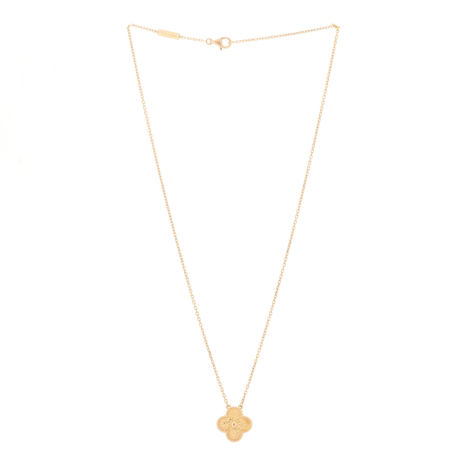 Van Cleef & Arpels 18K Rose Gold Vintage Alhambra Pendant Necklace 3 of 5