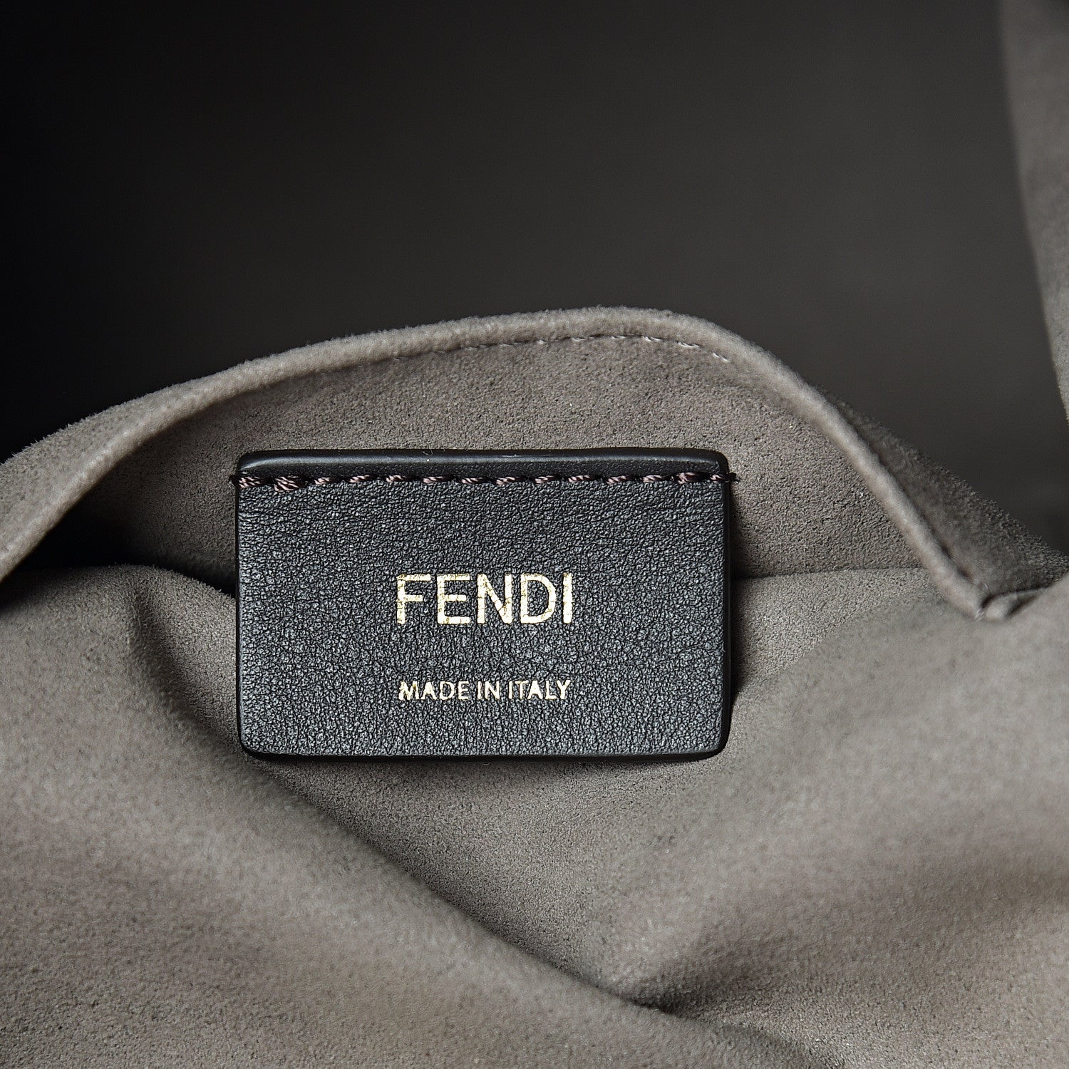 Fendi Glazed Fabric Vitello Grace F is Fendi FF 1974 Stamp Patch Grande Mon Tresor Bucket Bag Mogano Panna Nocciola 5 of 9