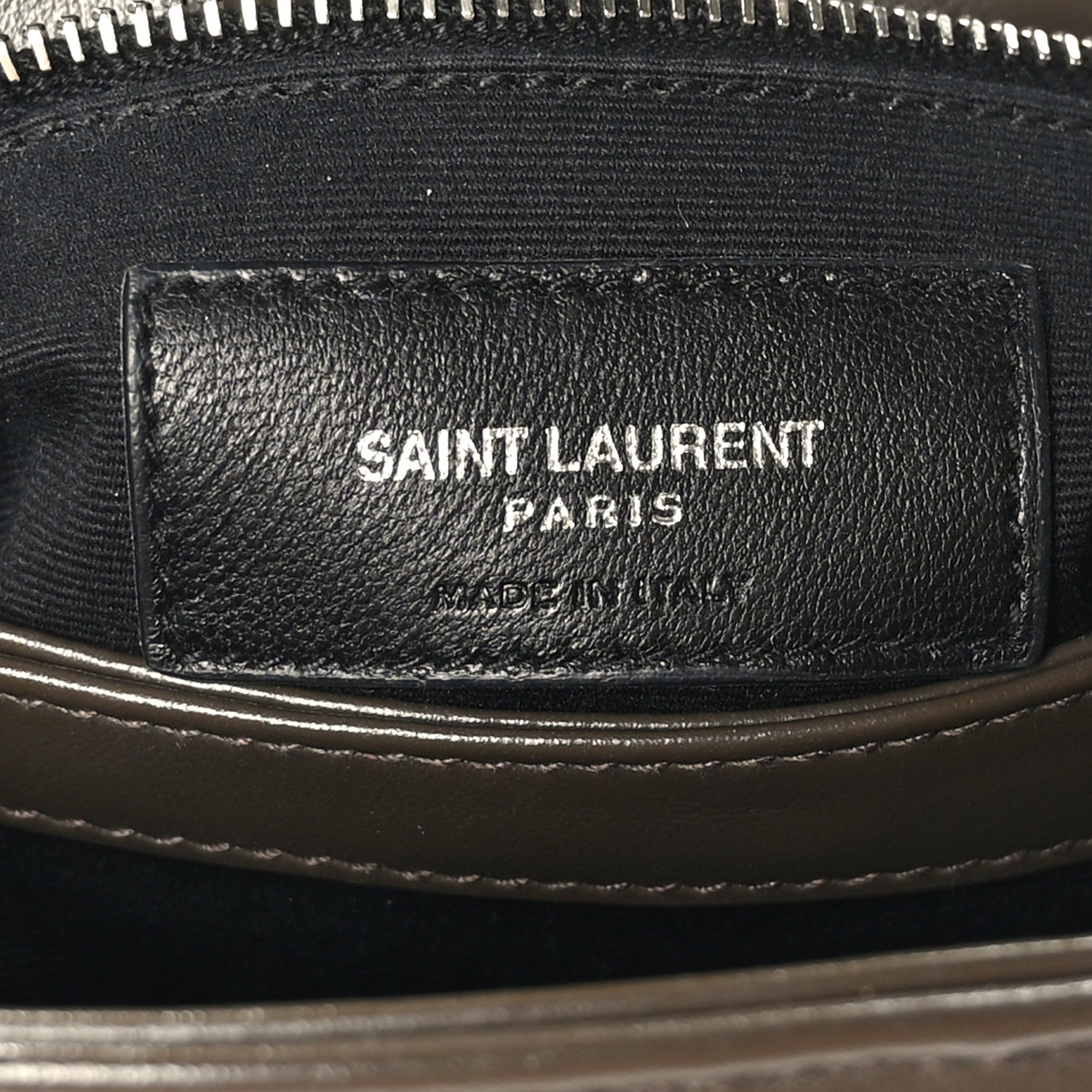 Saint Laurent Calfskin Y Quilted Monogram Toy Loulou Crossbody Bag Military Olive 5 of 9