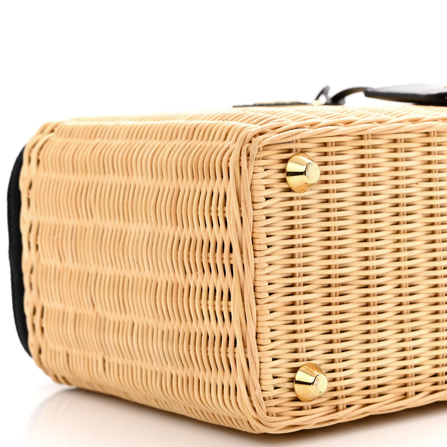 Wicker Canvas Tote Naturale Black