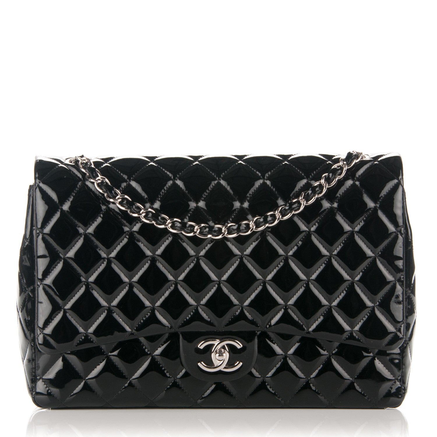 Chanel Patent Quilted Maxi Double Flap Black 1 of 7