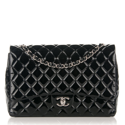 Chanel Patent Quilted Maxi Double Flap Black 1 of 7
