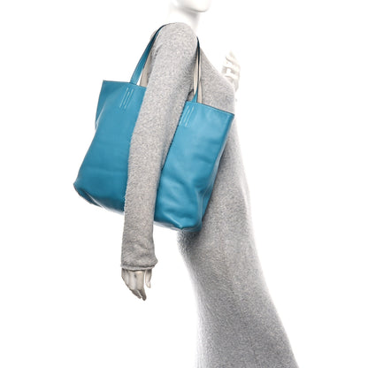 Hermes Veau Sikkim Double Sens 36 Reversible Tote Turquoise Gris Perle 2 of 17