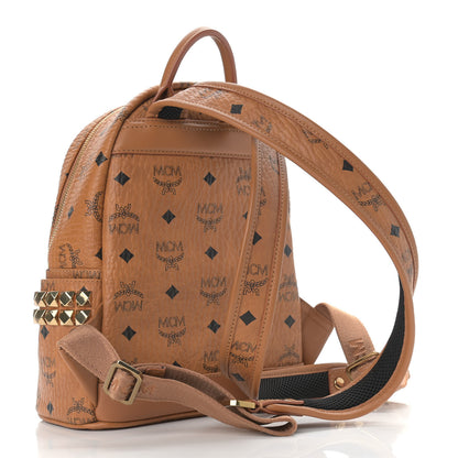 MCM Visetos Side Stud Mini Stark Backpack Cognac 3 of 10