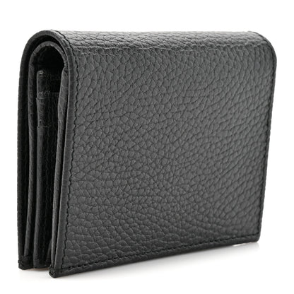 Gucci Pebbled Calfskin GG Marmont Card Case Black 3 of 9