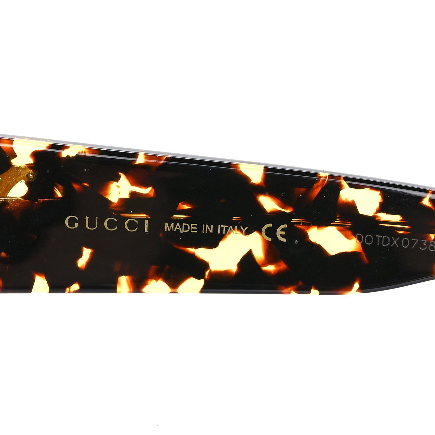 Gucci Square Frame GG0083S Sunglasses Glitter Blue Havana Brown 6 of 8