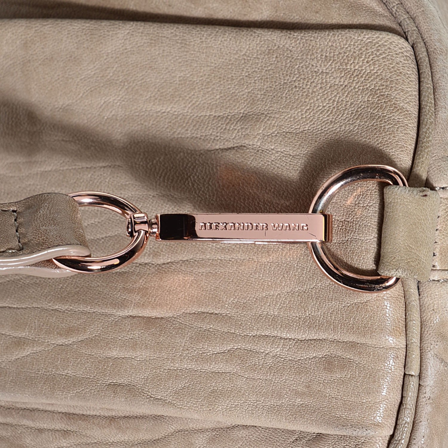 Alexander Wang Pebbled Lambskin Rocco Latte Rose Gold Hardware 8 of 9