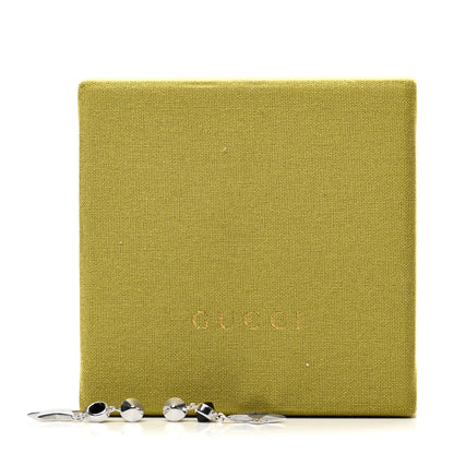 Gucci Sterling Silver Black Spinel Blind for Love Star Drop Earrings 5 of 5
