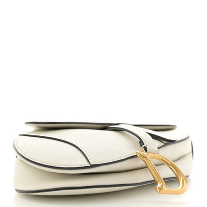 Christian Dior Grained Calfskin Saddle Bag White 4 of 12