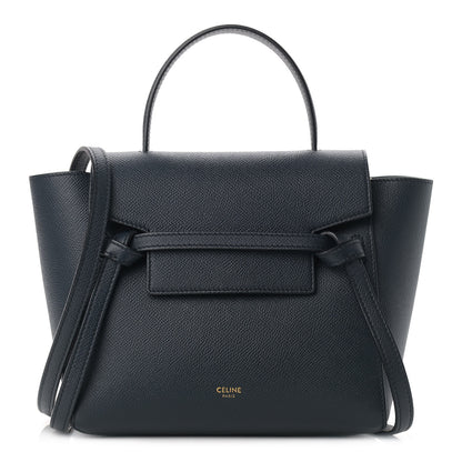 Celine Grained Calfskin Nano Belt Bag Navy 1 of 9