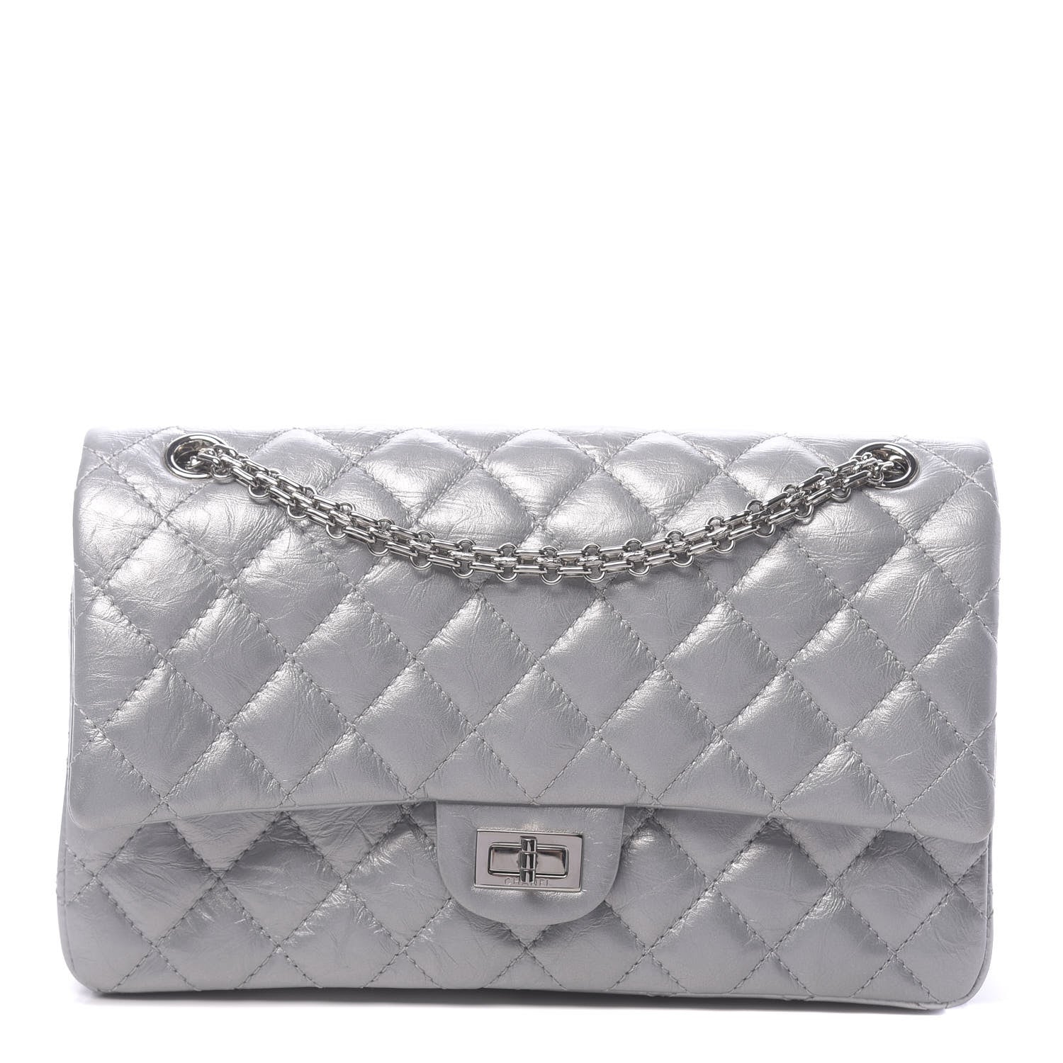 Chanel Metallic Aged Calfskin Quilted 2.55 Reissue 226 Flap Silver 1 of 11