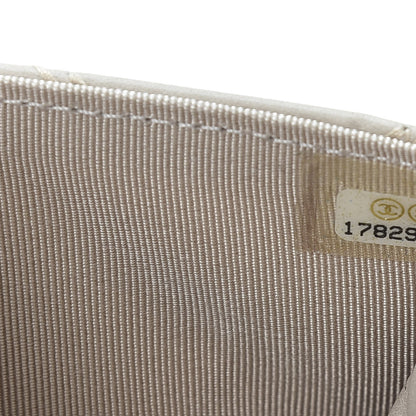Chanel Calfskin Double Stitch Hamptons Wallet On Chain WOC Grey 9 of 10