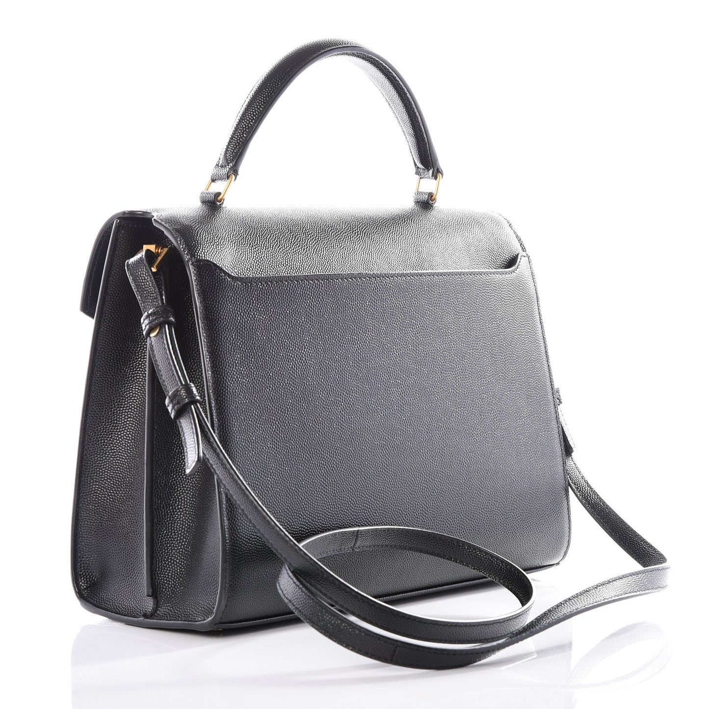 Grain de Poudre Medium Classic Monogram Cassandra Top Handle Black Rouge Legion