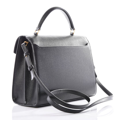 Saint Laurent Grain de Poudre Medium Classic Monogram Cassandra Top Handle Black Rouge Legion 2 of 12