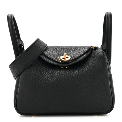 Hermes Taurillon Clemence Mini Lindy 20 Black 1 of 13