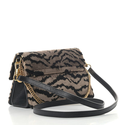 Givenchy Velvet Leopard Print Small GV3 Shoulder Bag Black 2 of 9