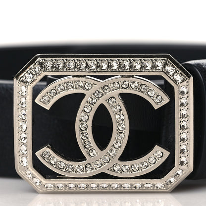 Chanel Calfskin Crystal CC Vendome Belt 85 34 Black 2 of 6