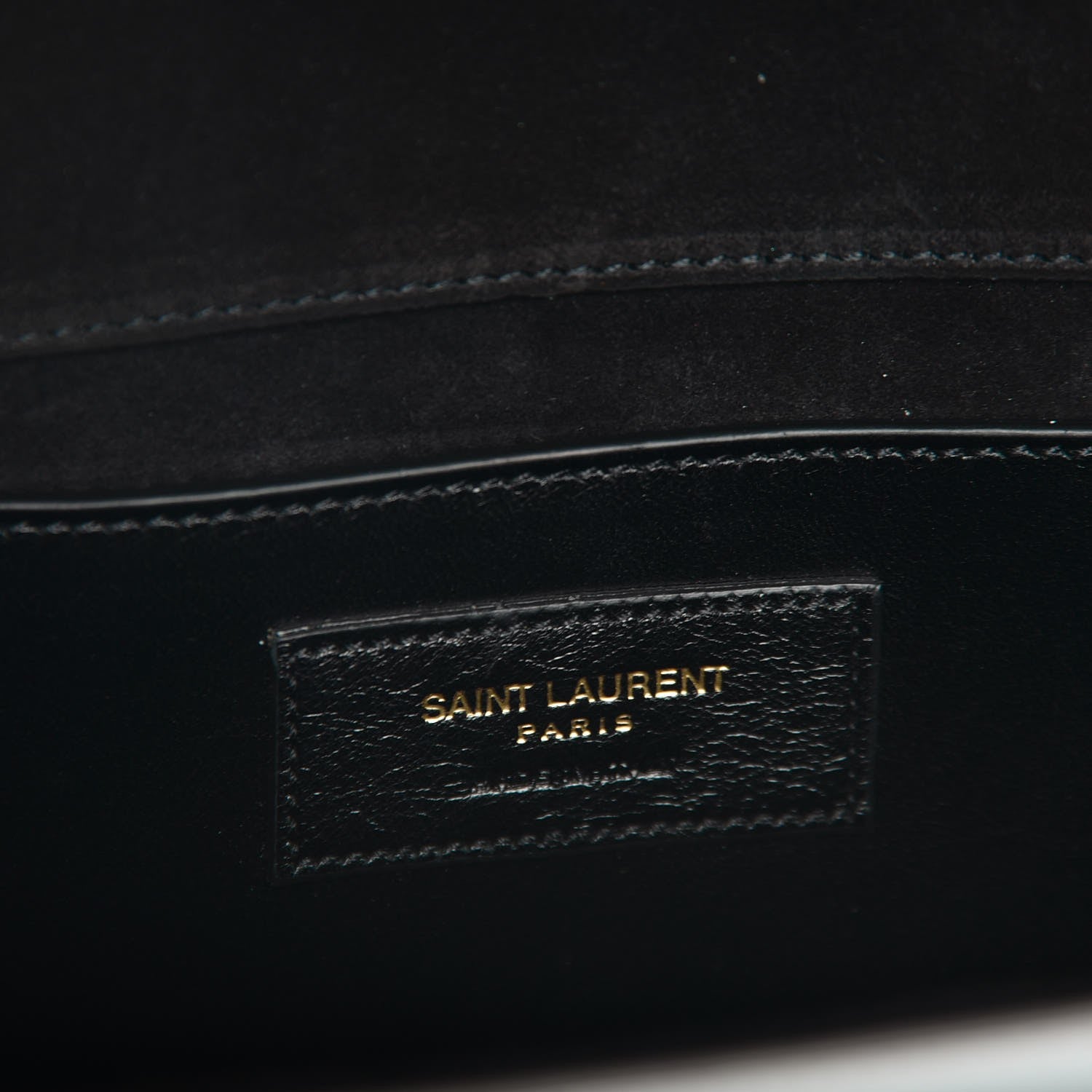 Saint Laurent Metallic Calfskin Classic Monogram Clutch Argento 6 of 8