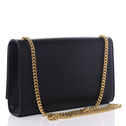 Saint Laurent Grain De Poudre Medium Classic Monogram Kate Satchel Black 2 of 9