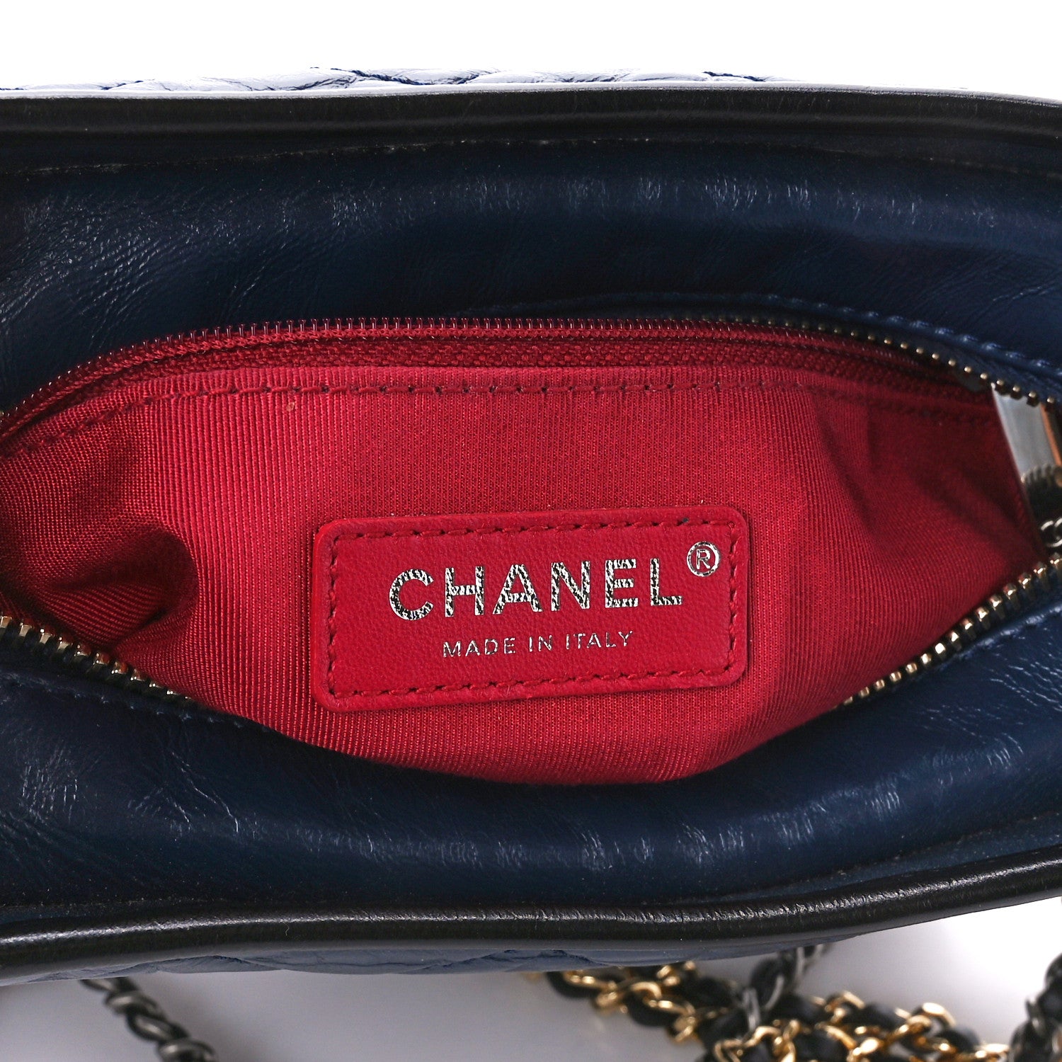 Chanel Aged Calfskin Quilted Small Gabrielle Hobo Navy Black 6 of 10