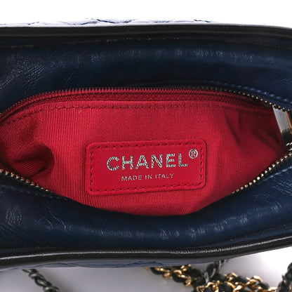 Chanel Aged Calfskin Quilted Small Gabrielle Hobo Navy Black 6 of 10